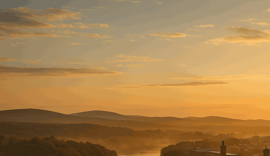 Sunrise over the New Hampshire hills